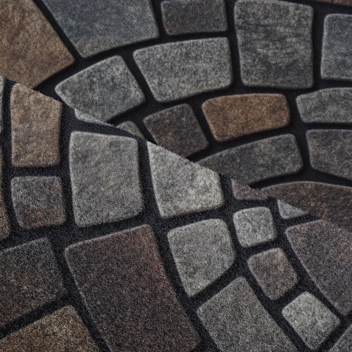 Felpudo semicircular con diseño de mosaico para interior y exterior