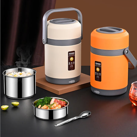 Fiambrera eléctrica USB de acero inoxidable 304, calentador de comida portátil