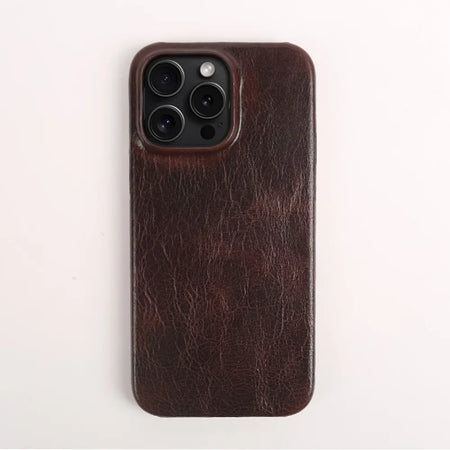 Funda de piel de vacuno artesanal para iPhone