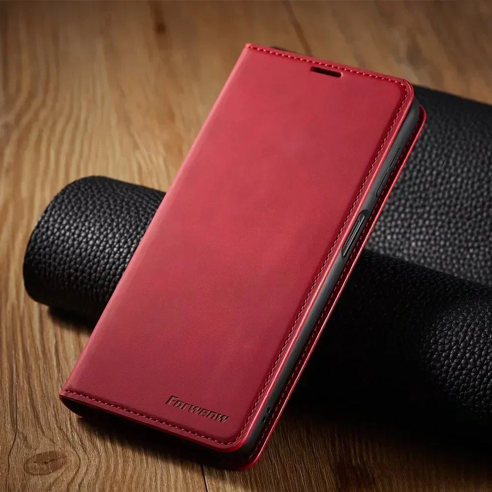 Funda magnética de piel para móviles Samsung: protección elegante
