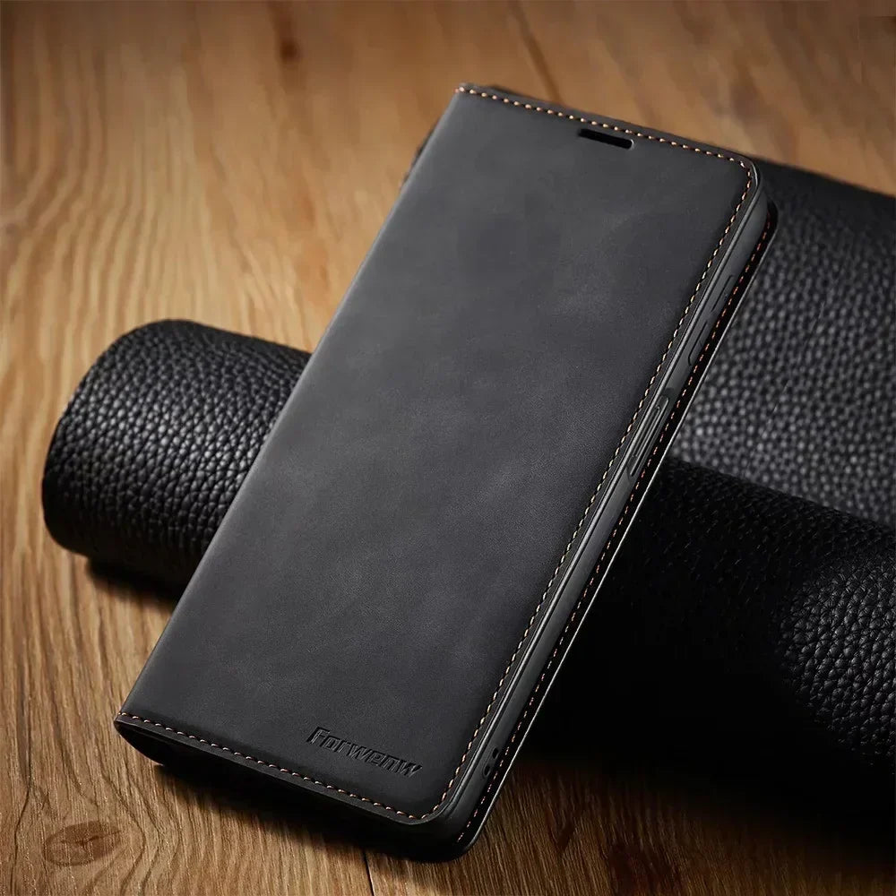 Funda magnética de piel para móviles Samsung: protección elegante