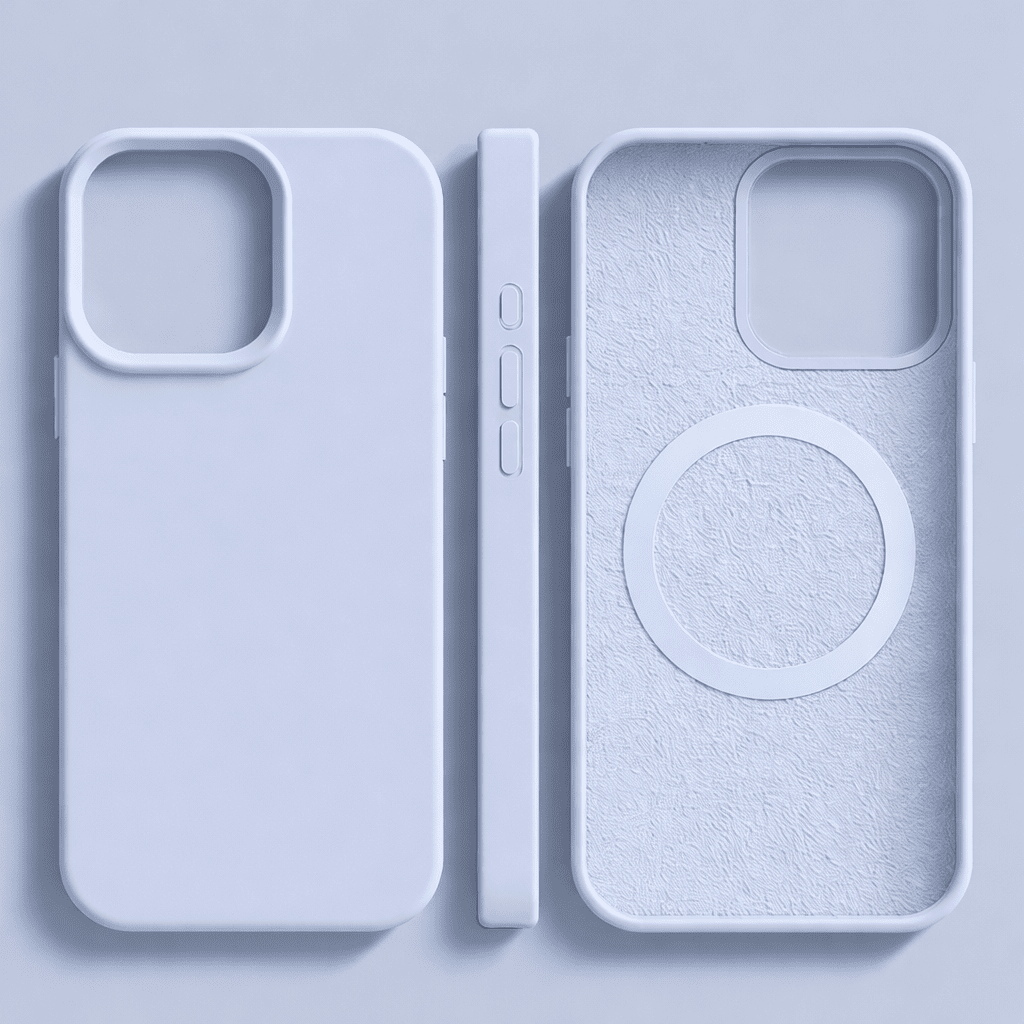 Funda magnética de silicona para iPhone con tacto suave y compatible con MagSafe