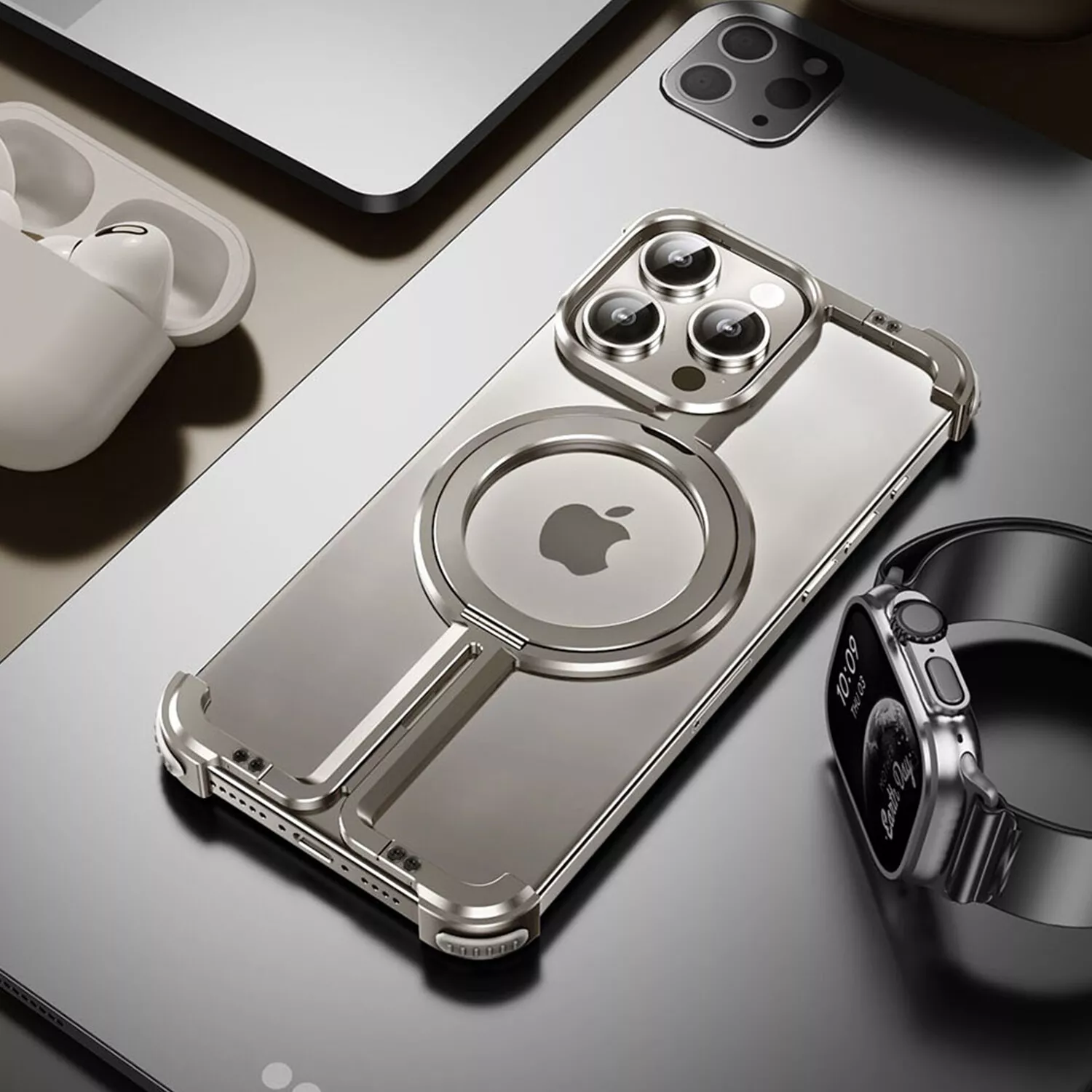 Funda MagSafe sin bordes Quellio EvoBorder, aleación de aluminio, compatible con iPhone 13-16