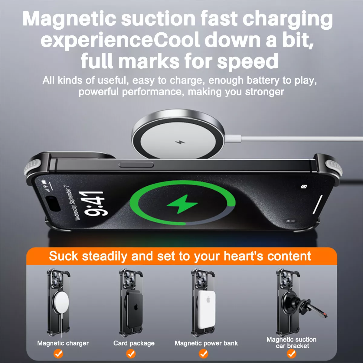 Funda MagSafe sin bordes Quellio EvoBorder, aleación de aluminio, compatible con iPhone 13-16