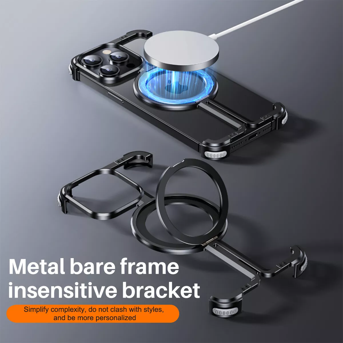 Funda MagSafe sin bordes Quellio EvoBorder, aleación de aluminio, compatible con iPhone 13-16