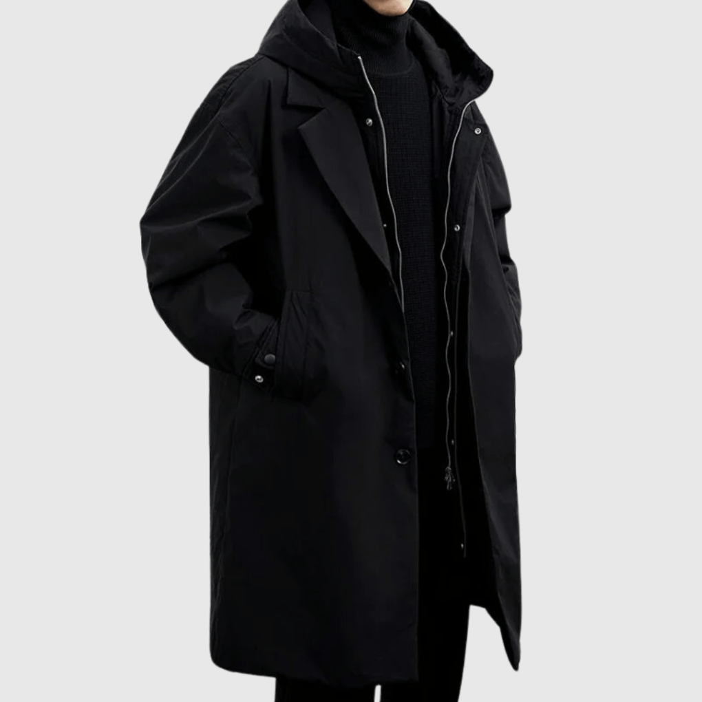 Gabardina impermeable con capucha para hombre