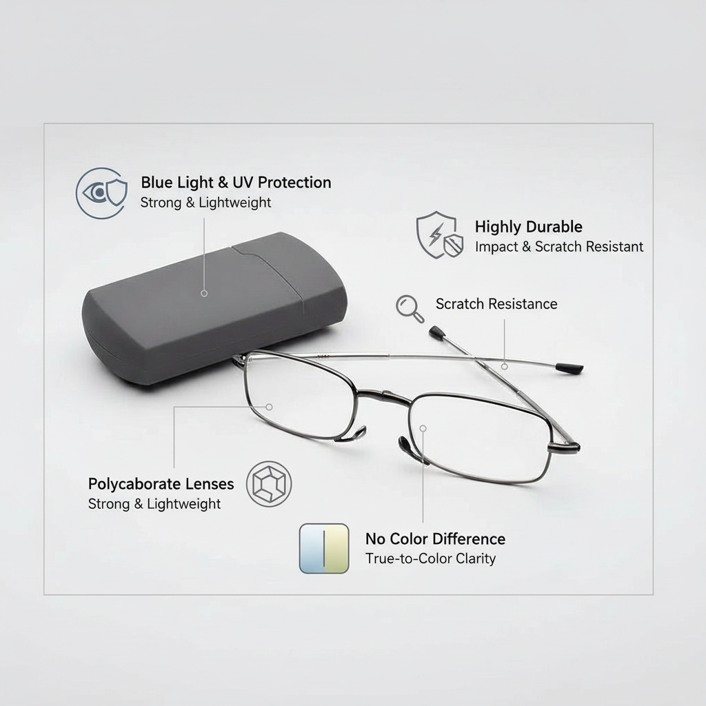 Gafas de lectura plegables portátiles con funda