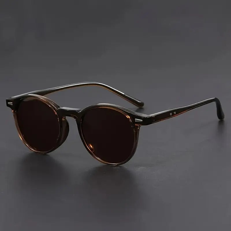 Gafas de sol redondas para hombre RetroView con montura carey ligera