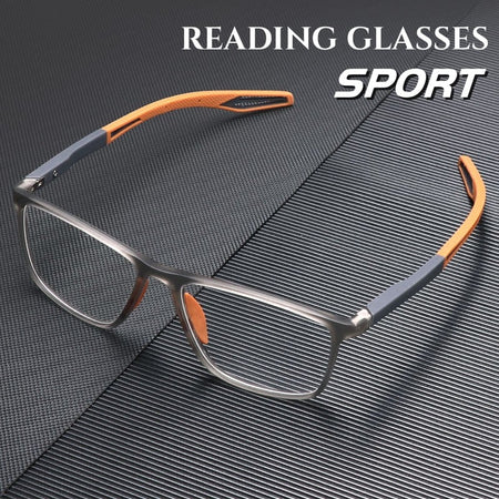 Gafas de lectura deportivas ultraligeras con protección anti luz azul para hombre