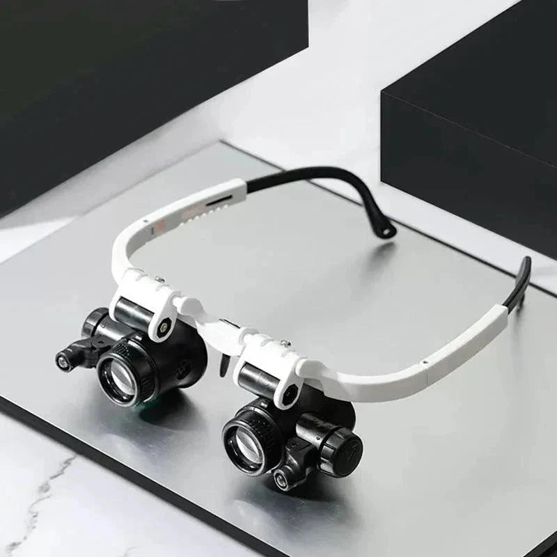 Gafas lupa LED con zoom de 8x, 15x y 23x