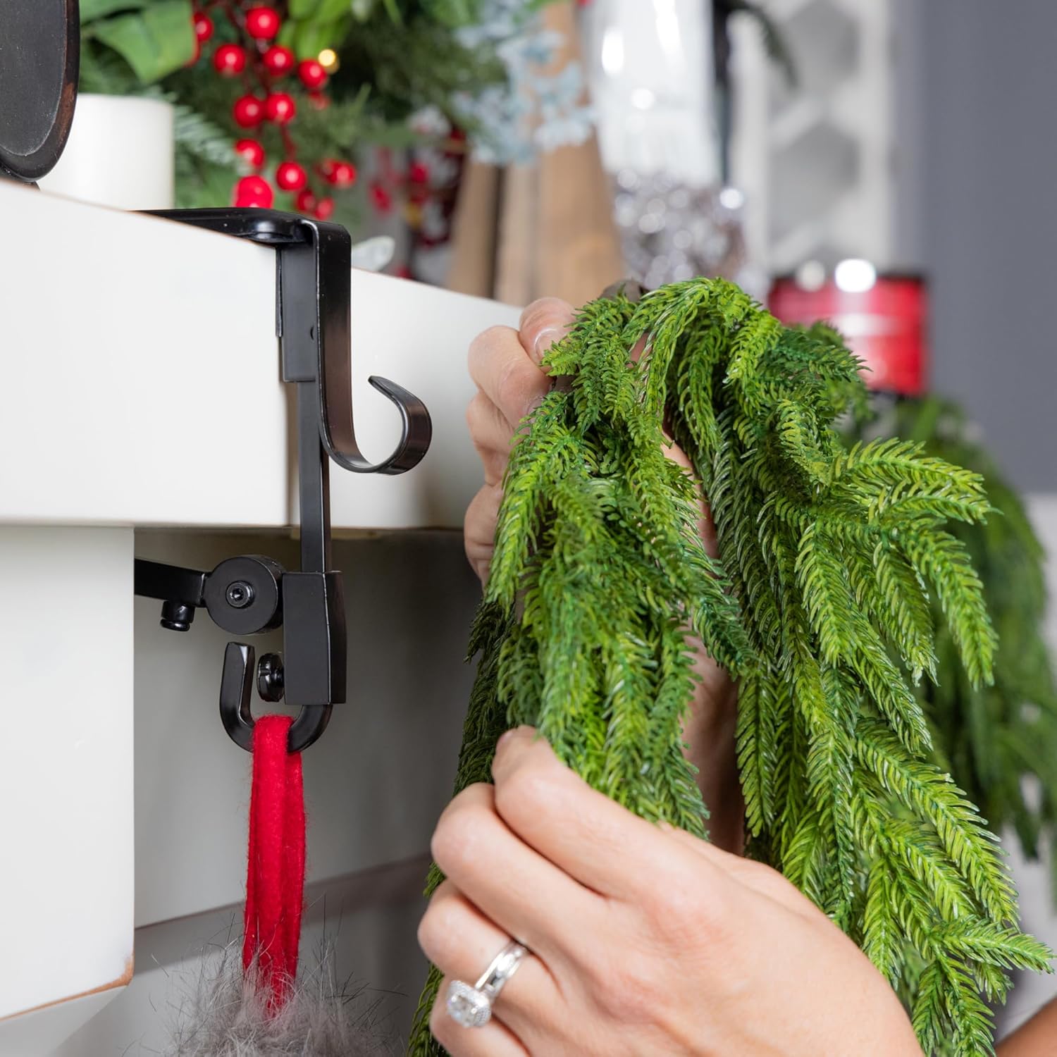 Ganchos para chimenea para calcetines y guirnaldas de Navidad