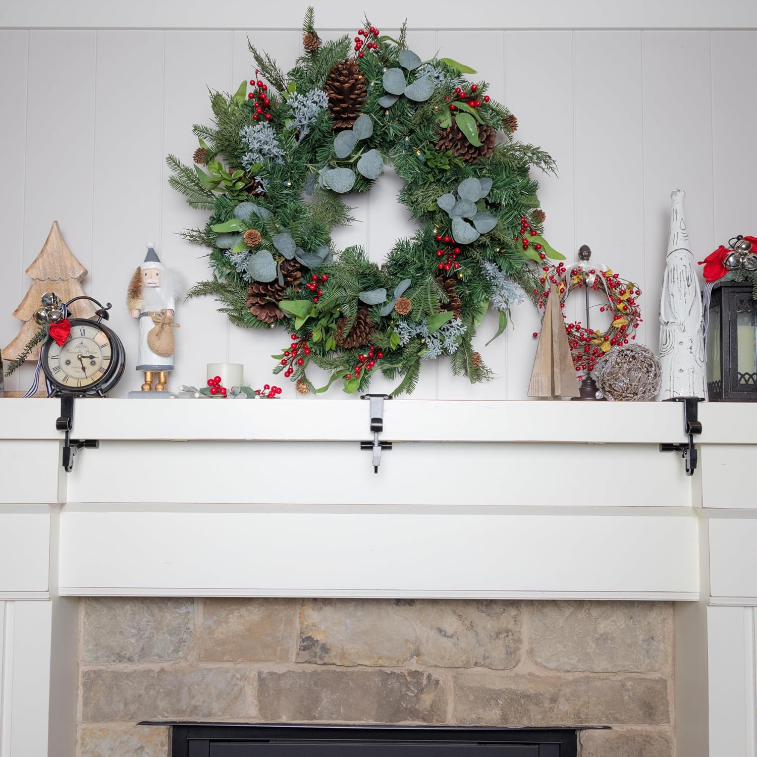 Ganchos para chimenea para calcetines y guirnaldas de Navidad