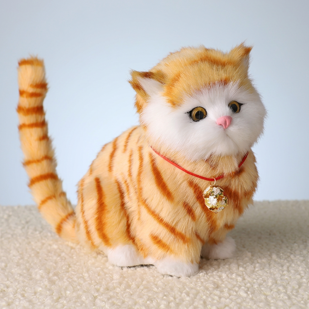 Gatito robot interactivo realista atigrado, gato robot que camina y maúlla