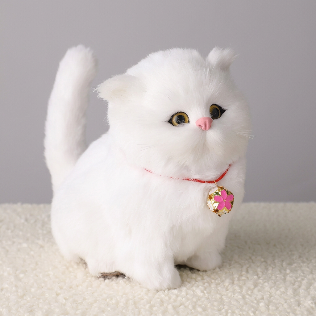 Gatito robot interactivo realista atigrado, gato robot que camina y maúlla