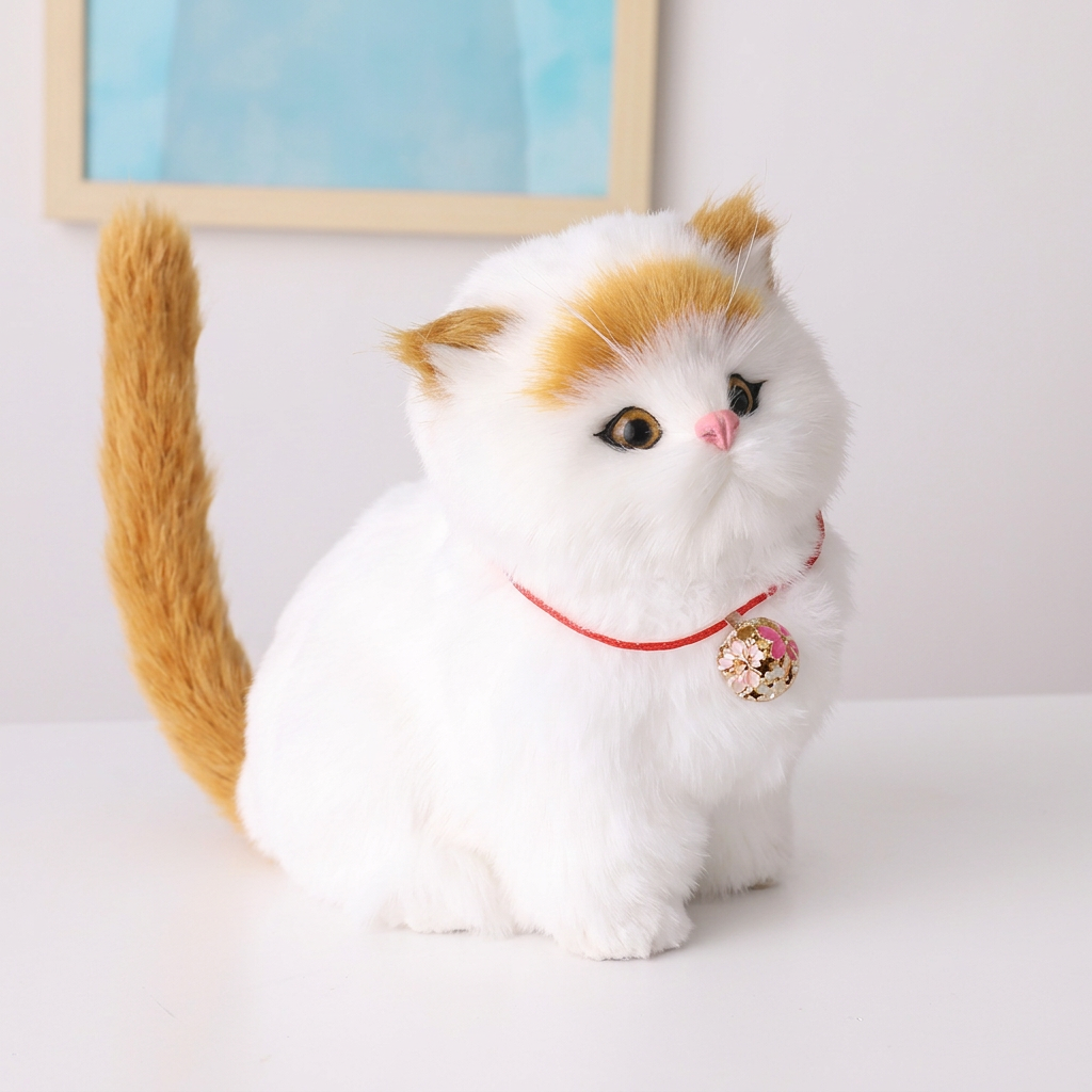 Gatito robot interactivo realista atigrado, gato robot que camina y maúlla