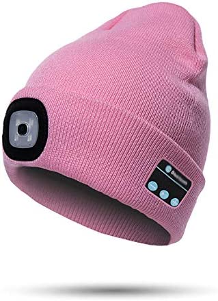 Gorro con luz LED y auriculares Bluetooth inalámbricos