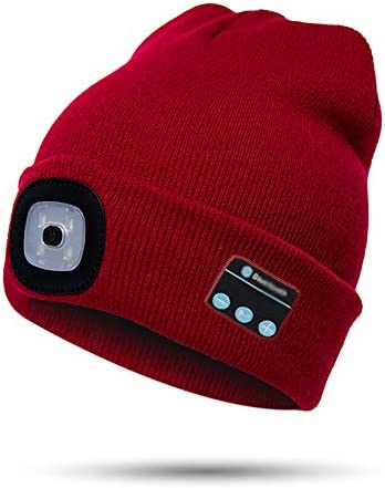 Gorro con luz LED y auriculares Bluetooth inalámbricos