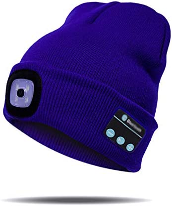 Gorro con luz LED y auriculares Bluetooth inalámbricos