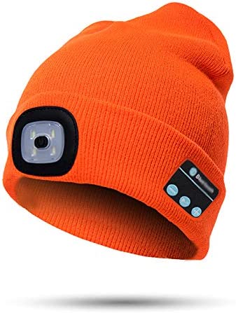 Gorro con luz LED y auriculares Bluetooth inalámbricos