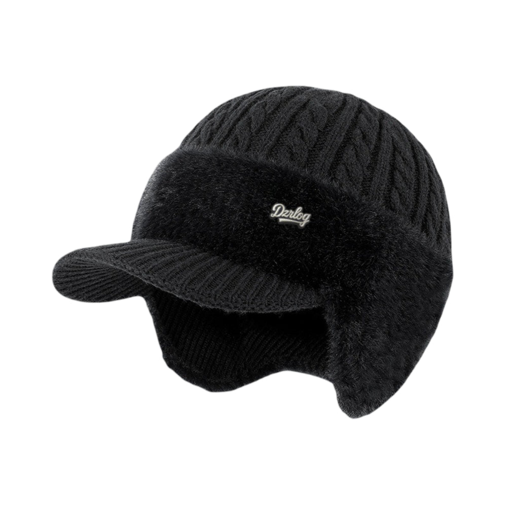 Gorro de invierno tipo trapper con orejeras de punto