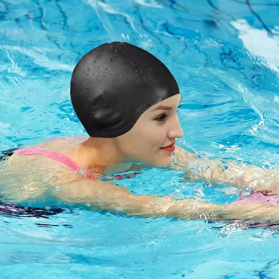 Gorro de natación de silicona con protección para las orejas HydroFit