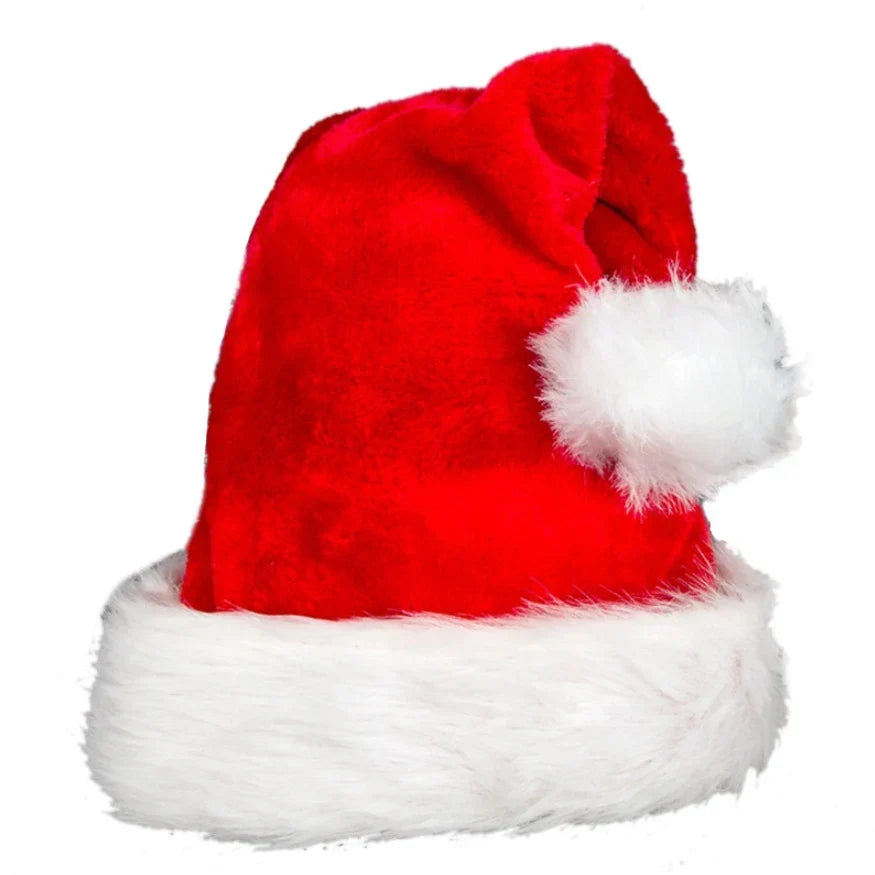Gorro de Navidad de forro polar suave con ribete de piel sintética