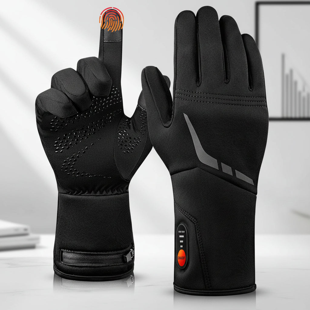 Guantes calefactables con batería, impermeables y táctiles para invierno