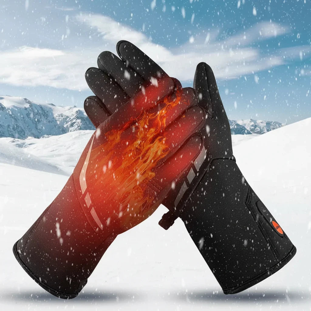 Guantes calefactables con batería, impermeables y táctiles para invierno