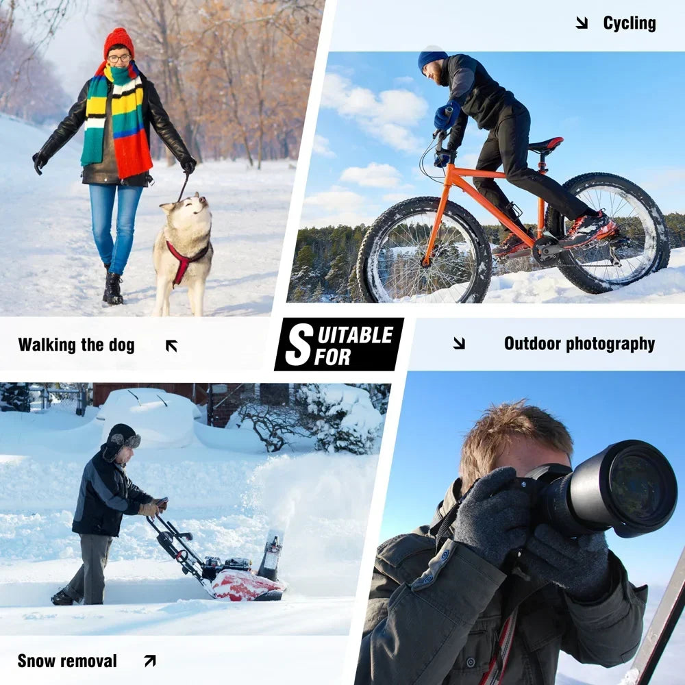Guantes calefactables con batería, impermeables y táctiles para invierno