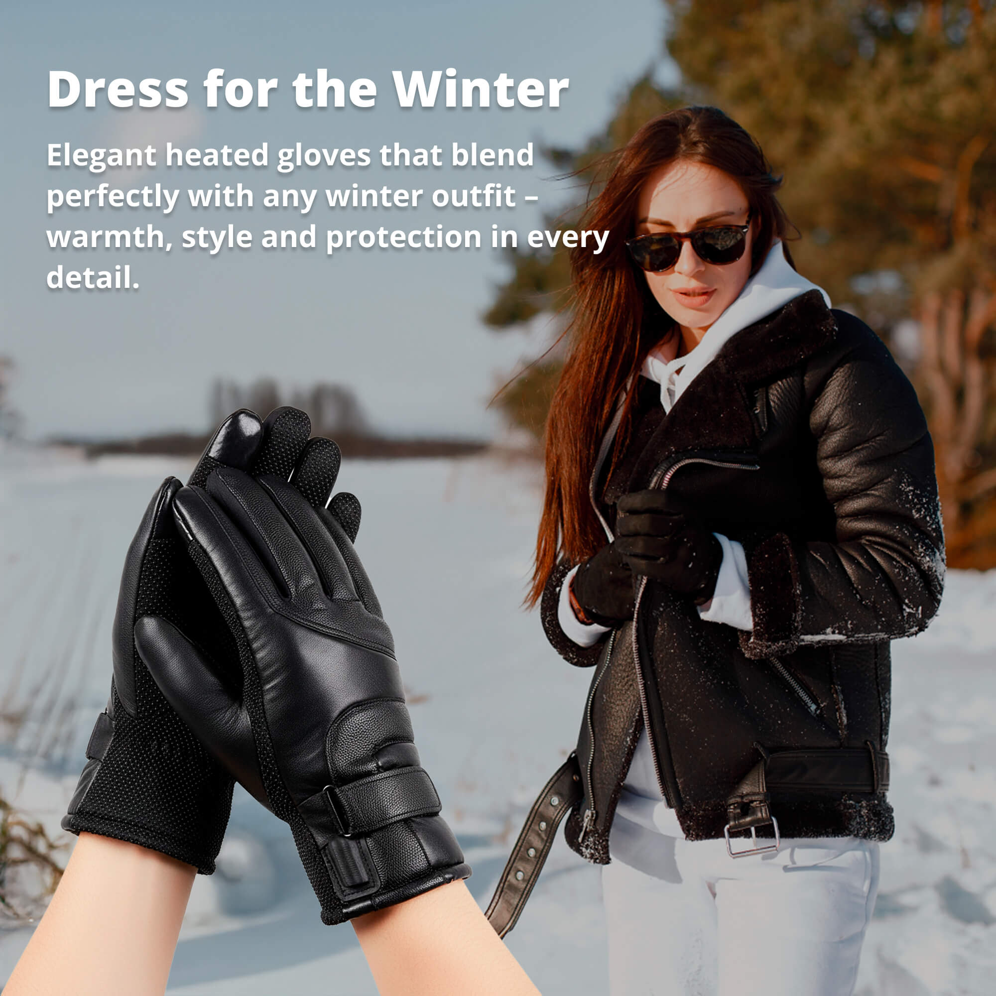 Guantes calefactables para mujer con pantalla táctil y recarga USB