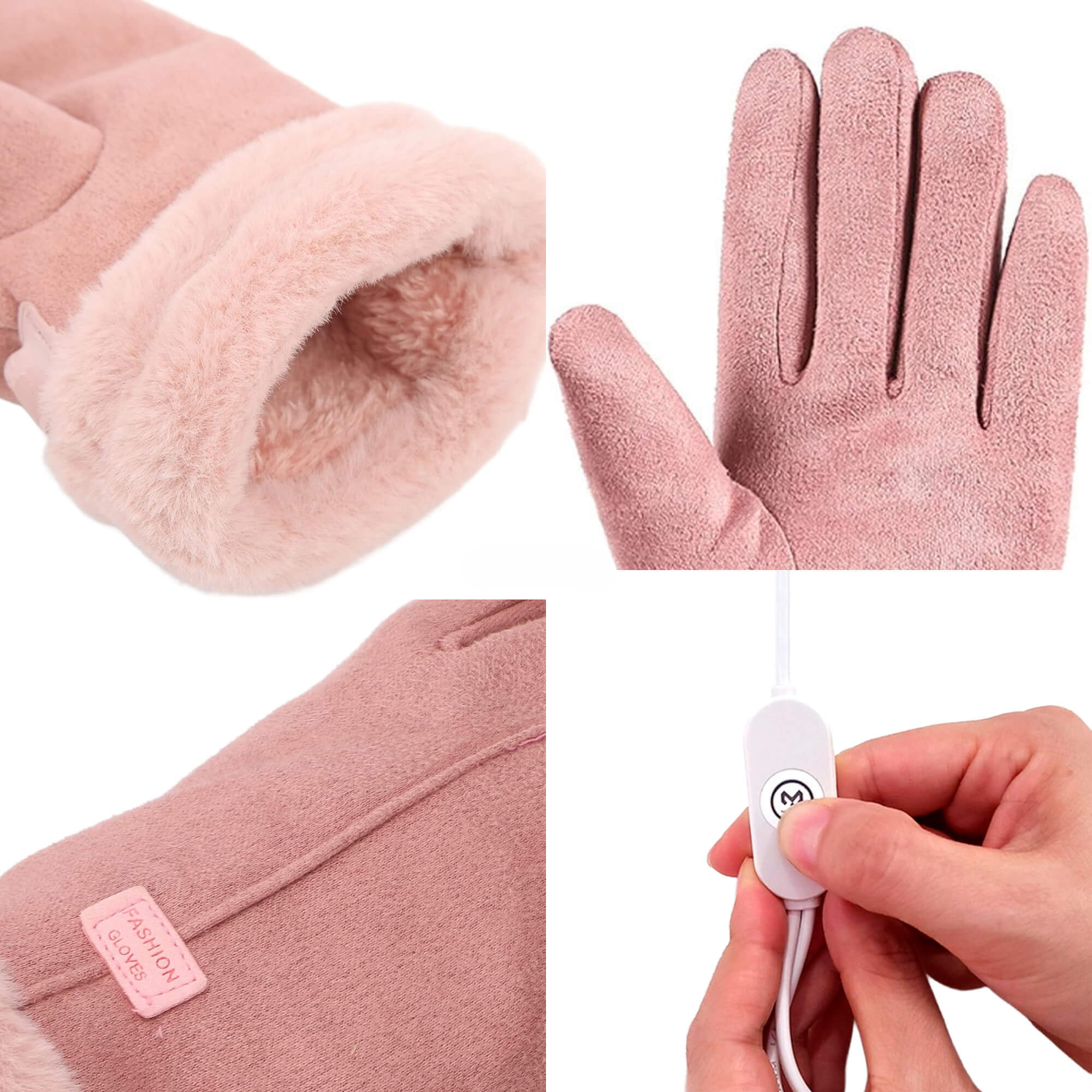 Guantes calefactables para mujer con pantalla táctil y recarga USB