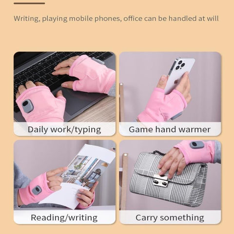Guantes calefactables sin dedos recargables por USB