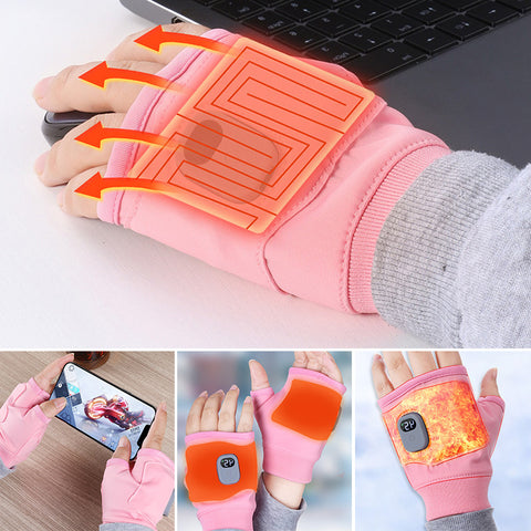 Guantes calefactables sin dedos recargables por USB