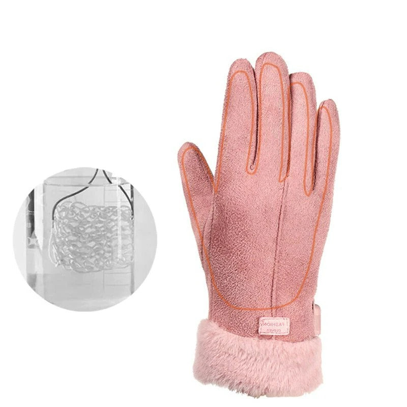 Guantes de invierno cálidos con pantalla táctil para mujer