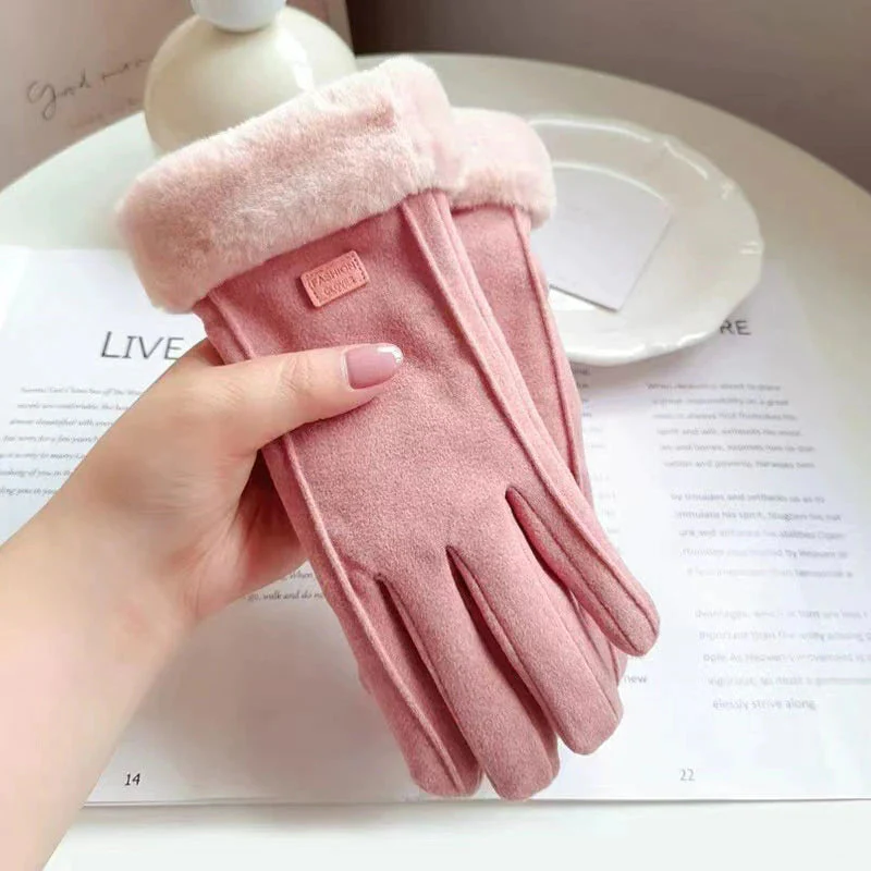 Guantes de invierno cálidos con pantalla táctil para mujer