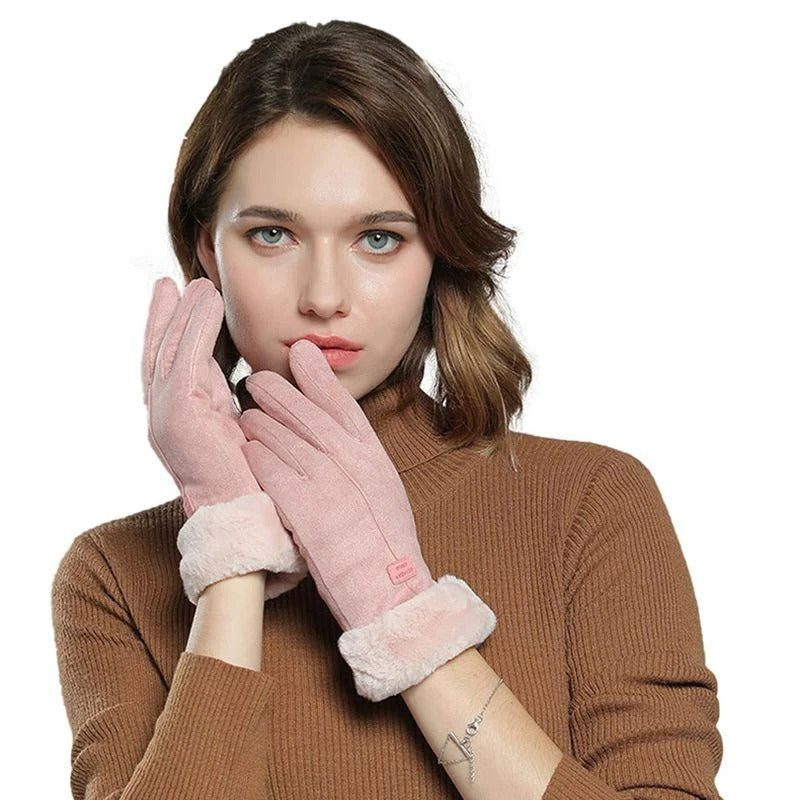 Guantes de invierno cálidos con pantalla táctil para mujer