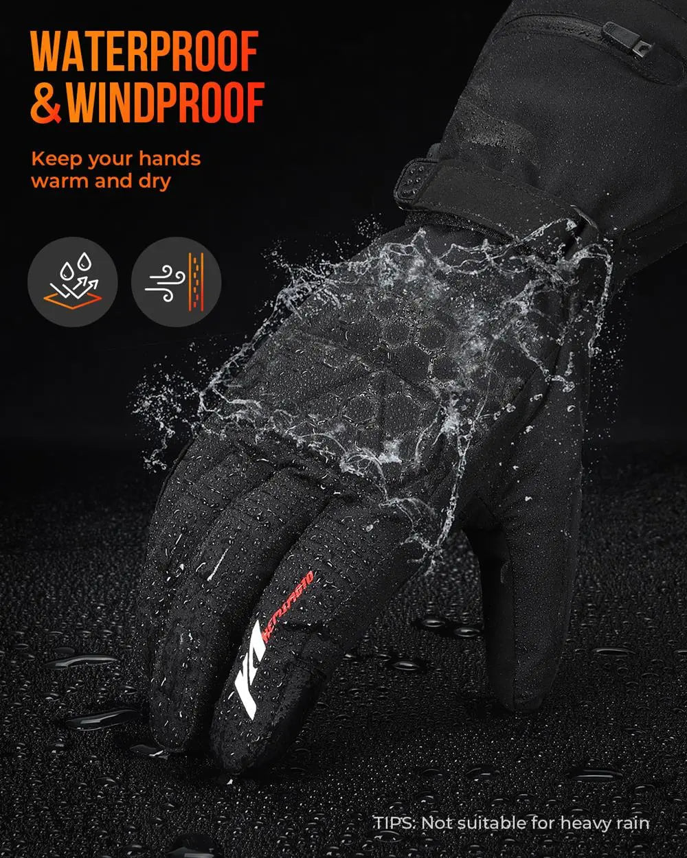 Guantes térmicos calefactables recargables impermeables para invierno