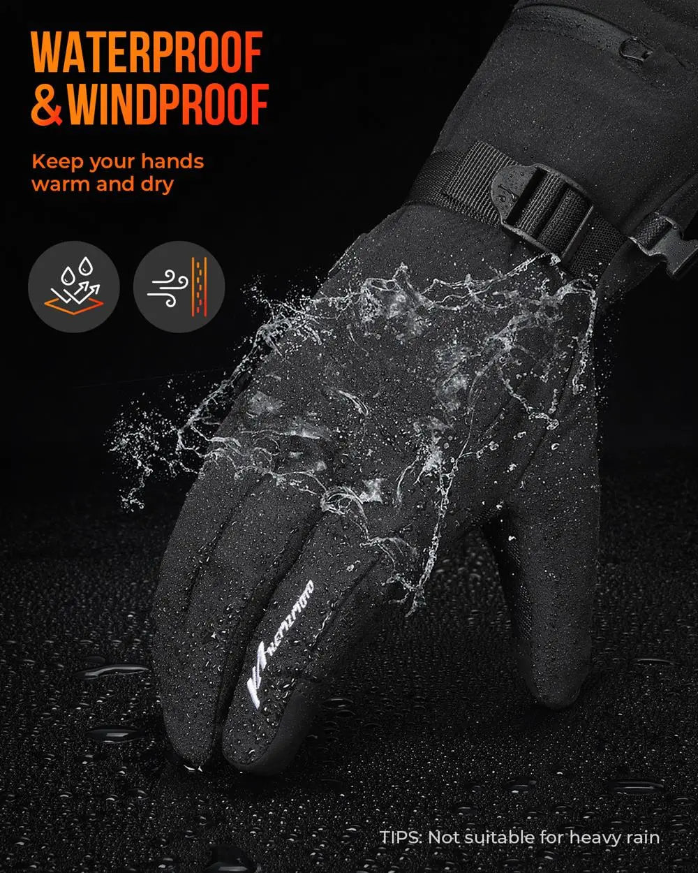 Guantes térmicos calefactables recargables impermeables para invierno