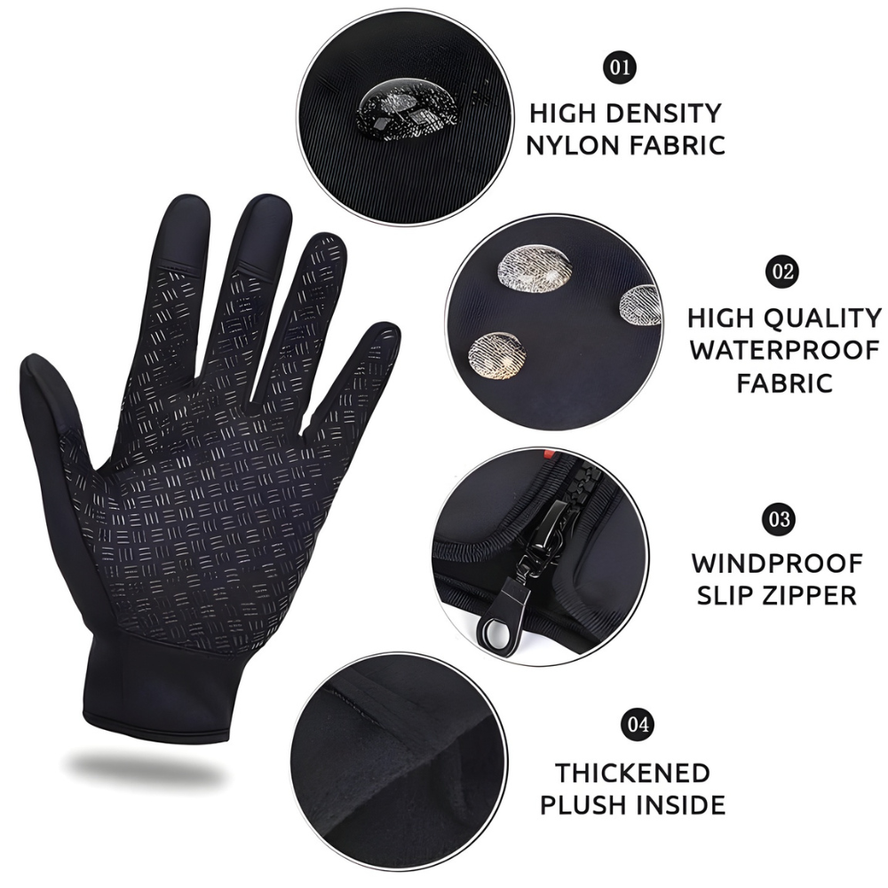 Guantes térmicos de invierno impermeables y cortavientos