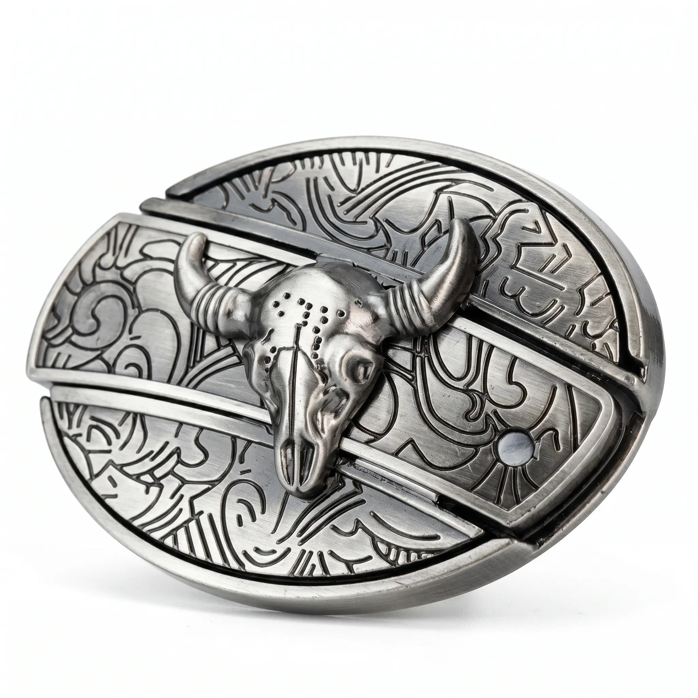 Hebilla de cinturón ovalada de metal estilo cowboy