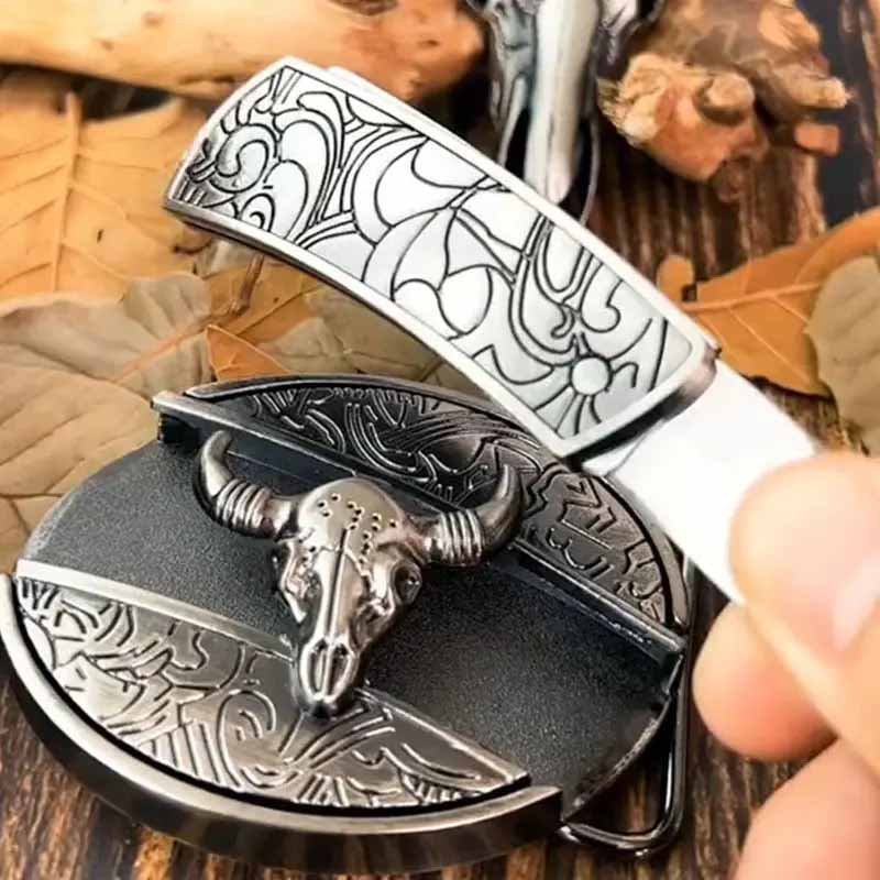 Hebilla de cinturón ovalada de metal estilo cowboy