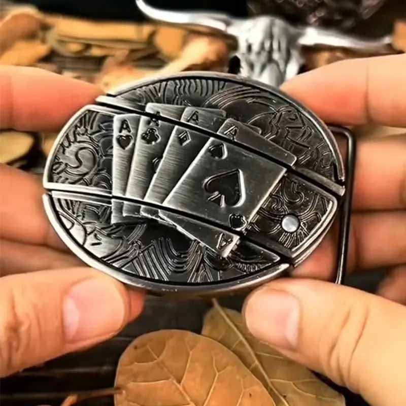 Hebilla de cinturón ovalada de metal estilo cowboy
