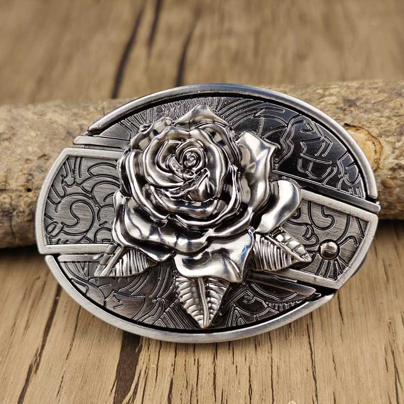 Hebilla de cinturón ovalada de metal estilo cowboy