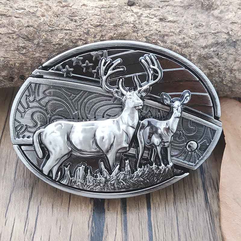 Hebilla de cinturón ovalada de metal estilo cowboy