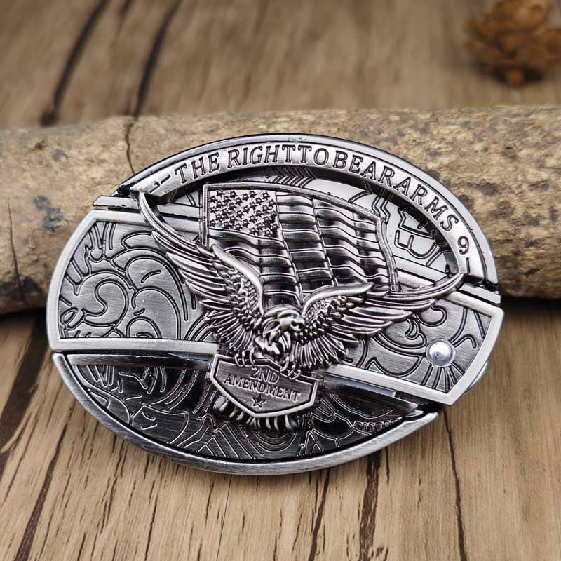Hebilla de cinturón ovalada de metal estilo cowboy
