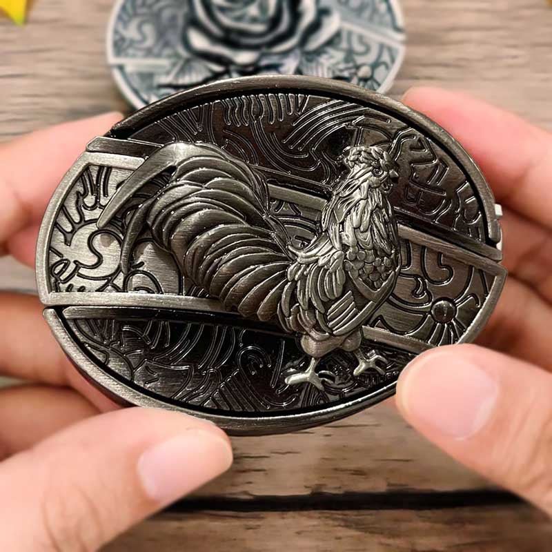 Hebilla de cinturón ovalada de metal estilo cowboy