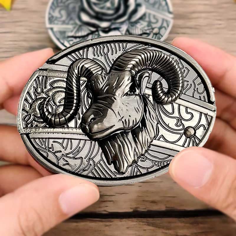 Hebilla de cinturón ovalada de metal estilo cowboy
