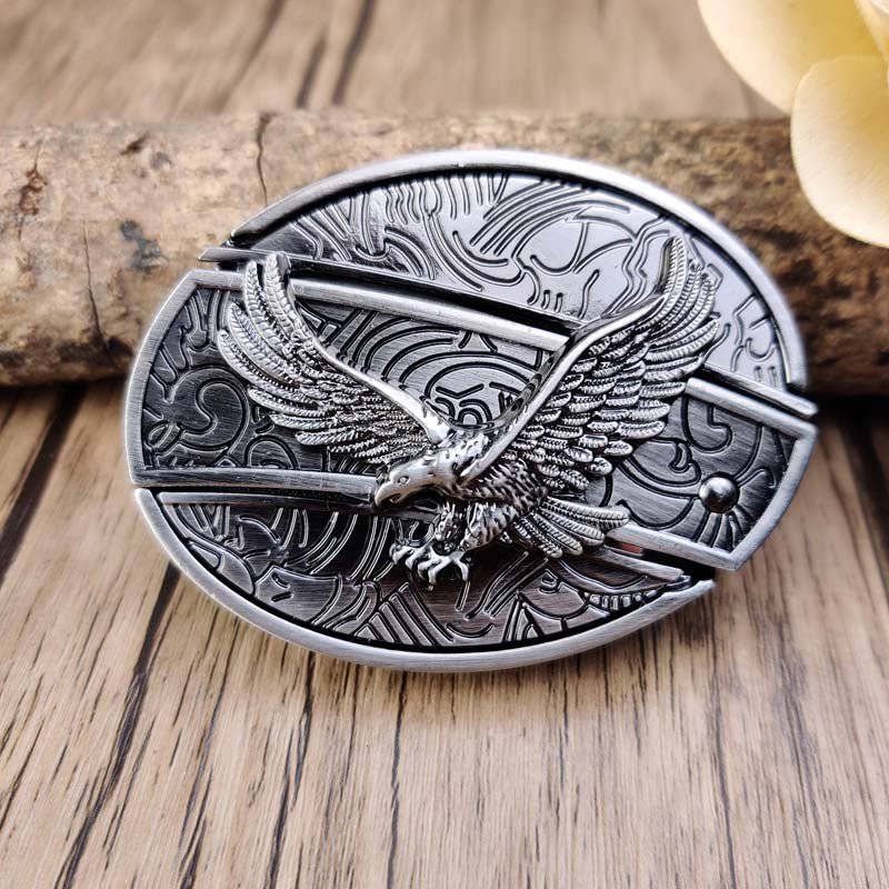 Hebilla de cinturón ovalada de metal estilo cowboy