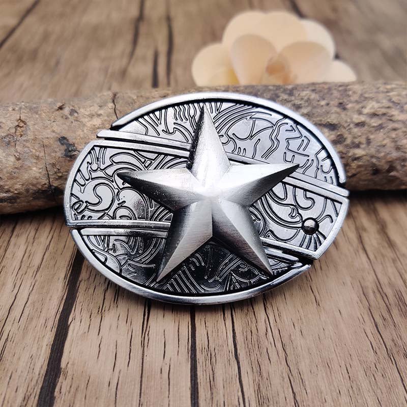 Hebilla de cinturón ovalada de metal estilo cowboy