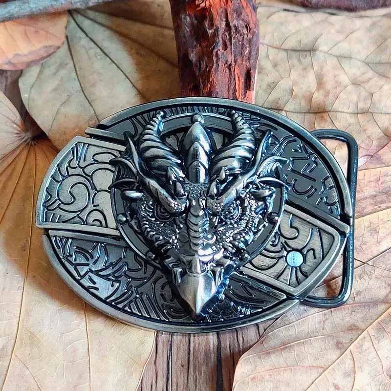 Hebilla de cinturón ovalada de metal estilo cowboy